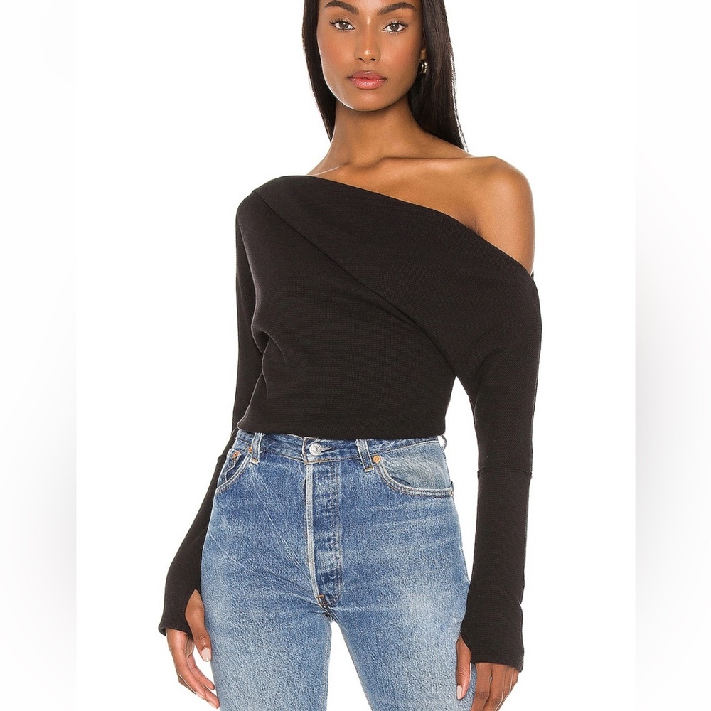 NWT free people Fuji thermal top black size XS. NEW WITH TAGS